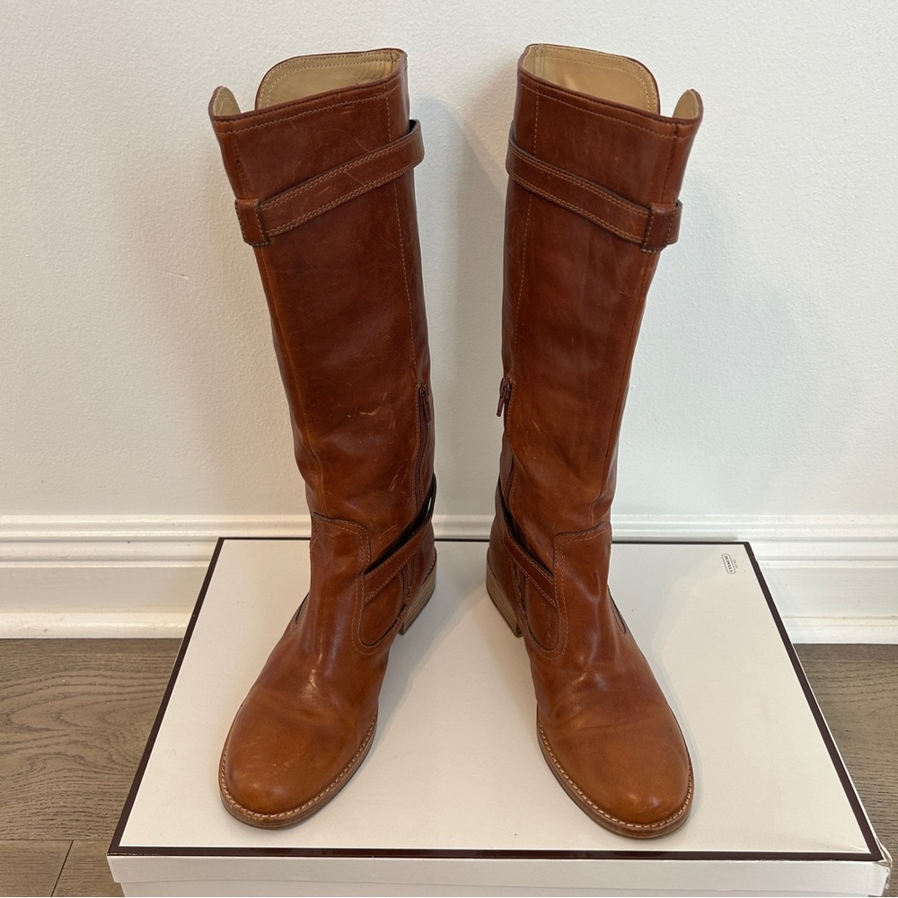 Coach Boots Whitley Q356 High W Boots in Whiskey - Size 8.5M (with original box)